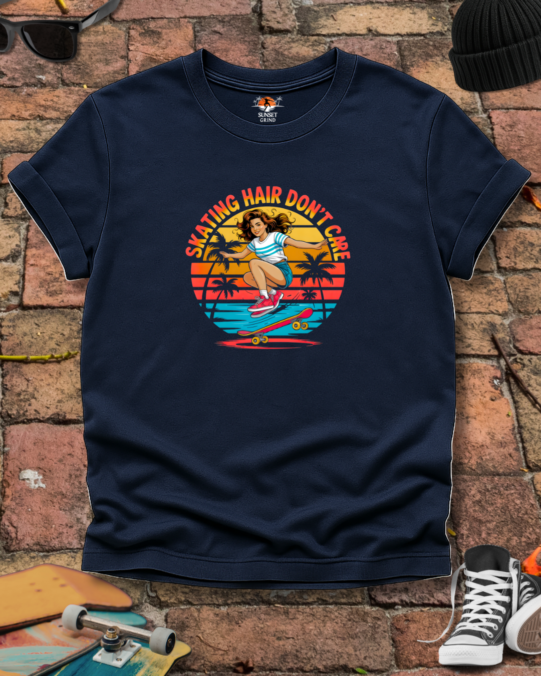 SKATING HAIR DON'T CARE T-Shirt