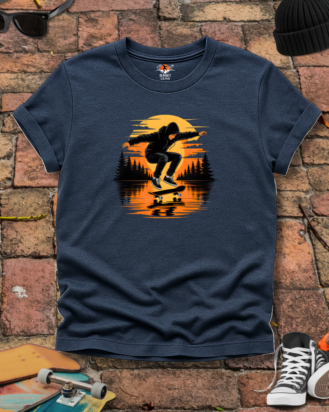 SKATEBOARDING IN SUNSET 2 T-Shirt